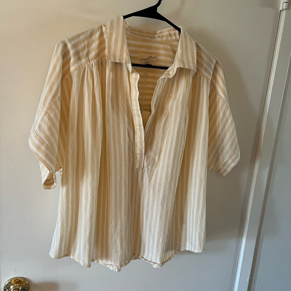 Shirt Universal Thread Beige and White Striped Top
NWT